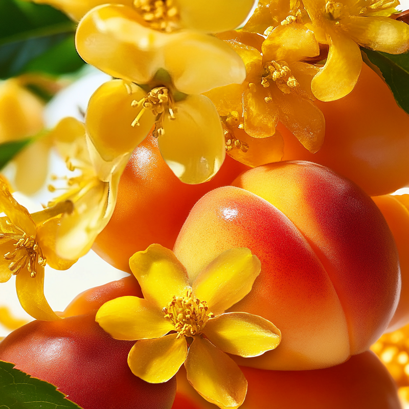 peach and flowers