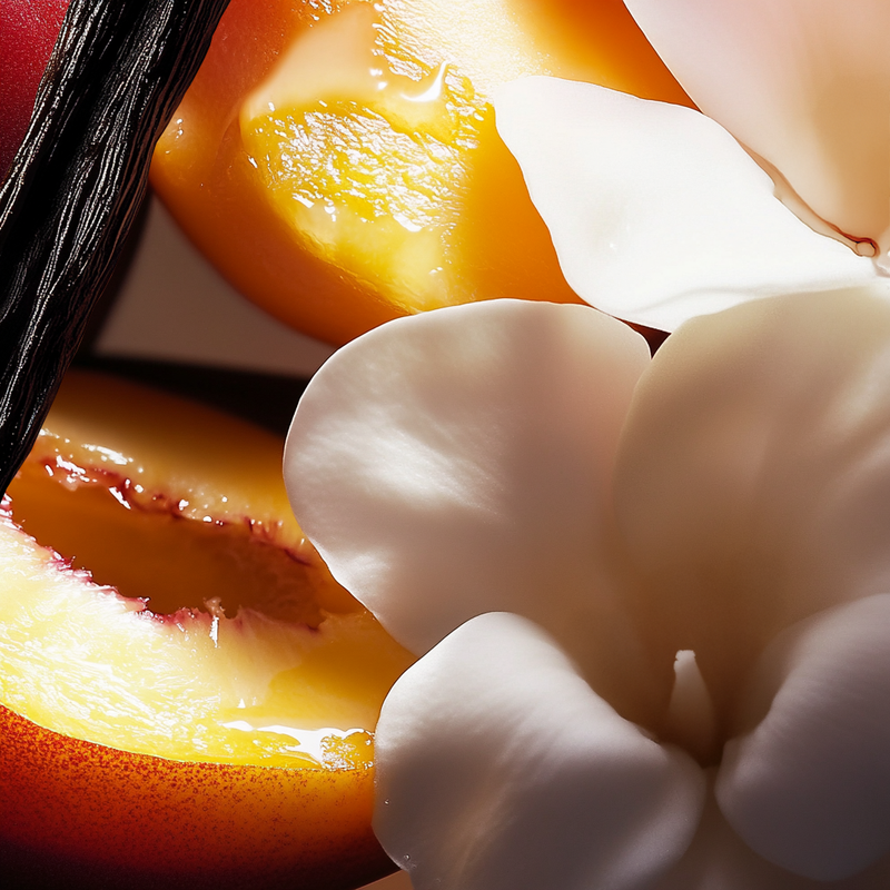 Vanilla  bean with Peach and White blossom