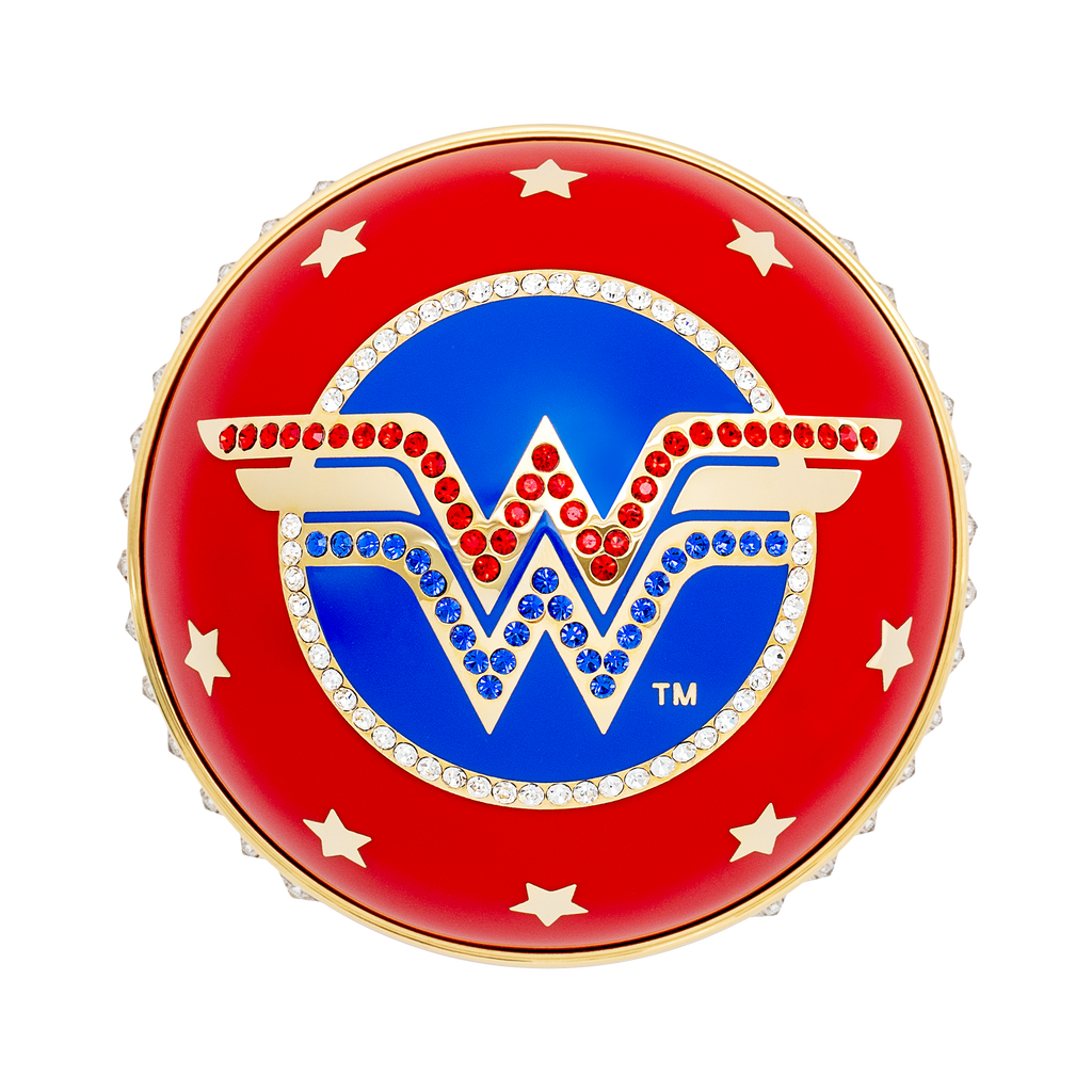 Wonder Woman emblem on perfume cup