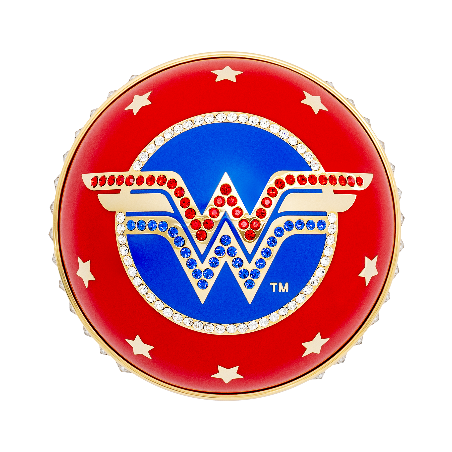 Wonder Woman emblem on perfume cup