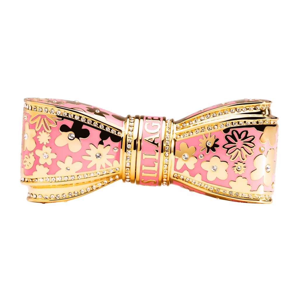 Pink and Plated  Gold Luxury Lipstick Case with Swarovski crystals