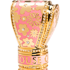 Detailed picture of pink Luxury Lipstick with Swarovski crystal and plated gold 