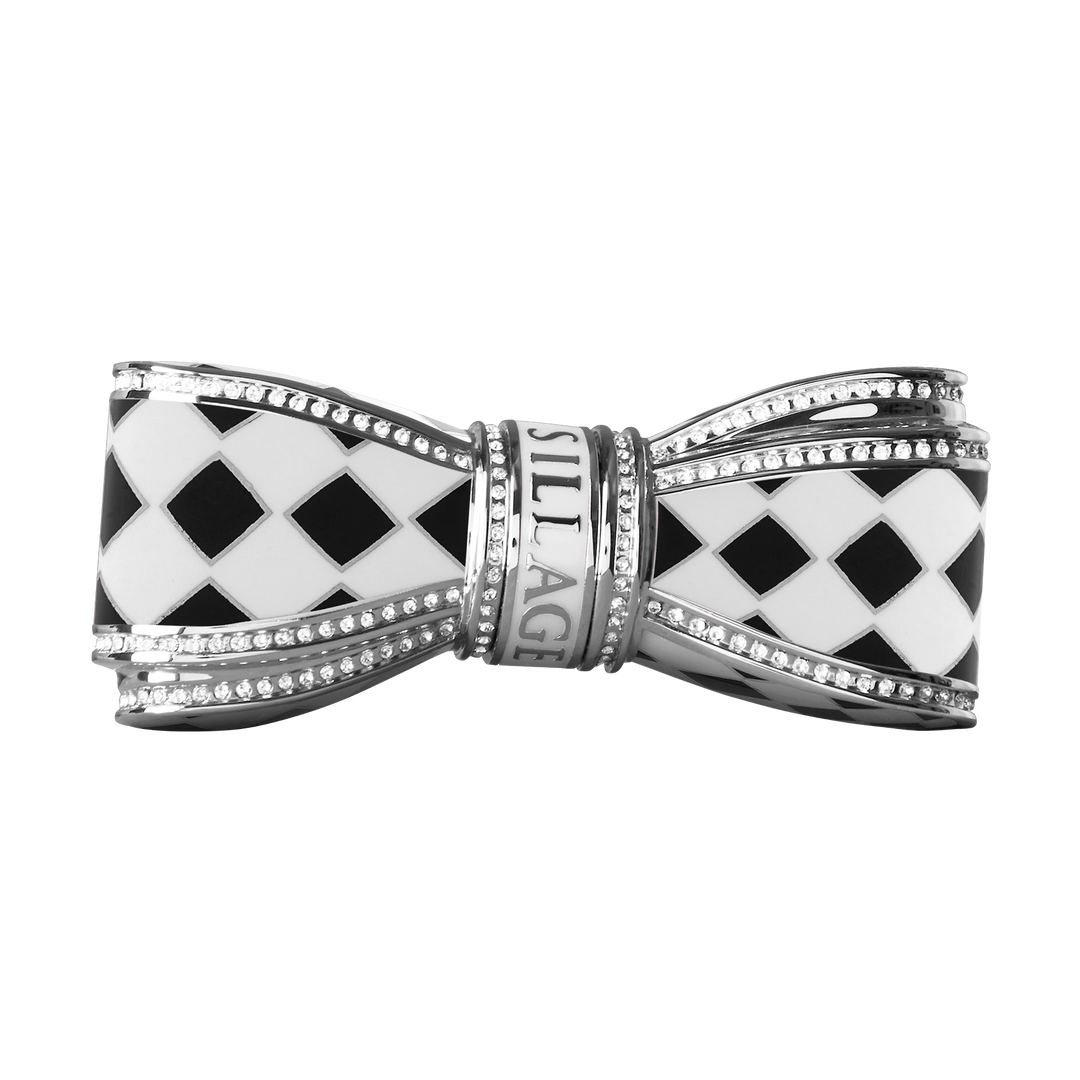 Bow Lipstick Case - Black & White Checkered