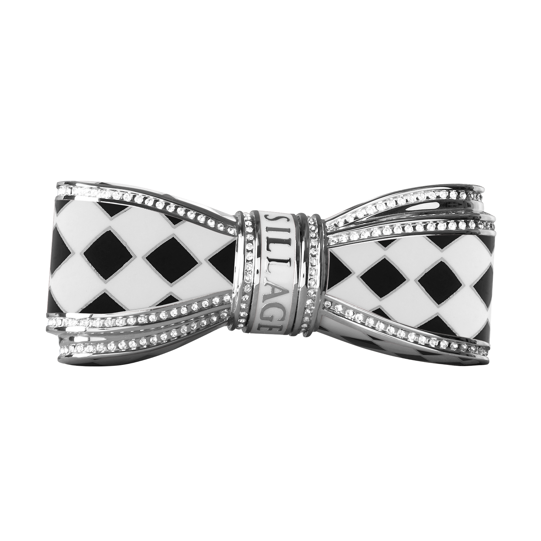 Bow Lipstick Case - Black & White Checkered