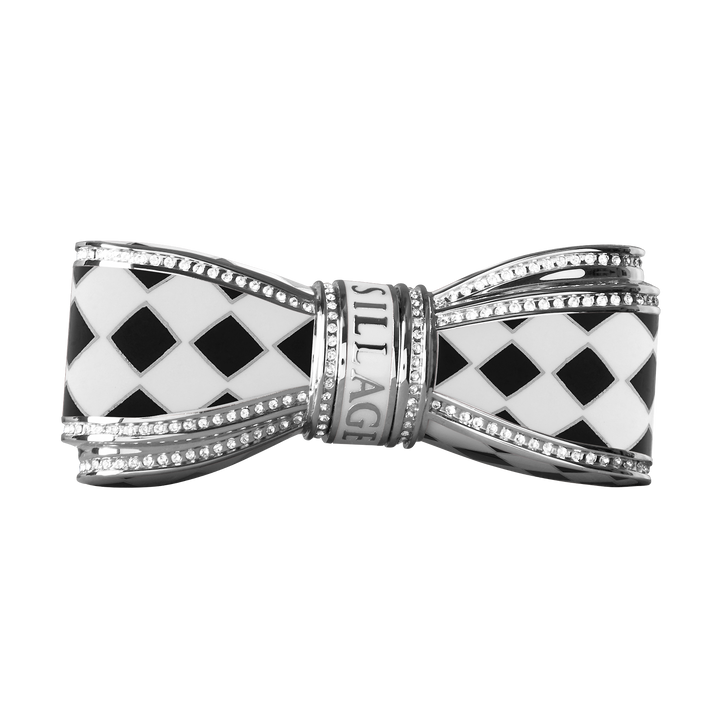 Bow Lipstick Case - Black & White Checkered