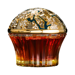 Almond scent in the golden bottle with angles on the cup and decorated with Swarovski crystal 