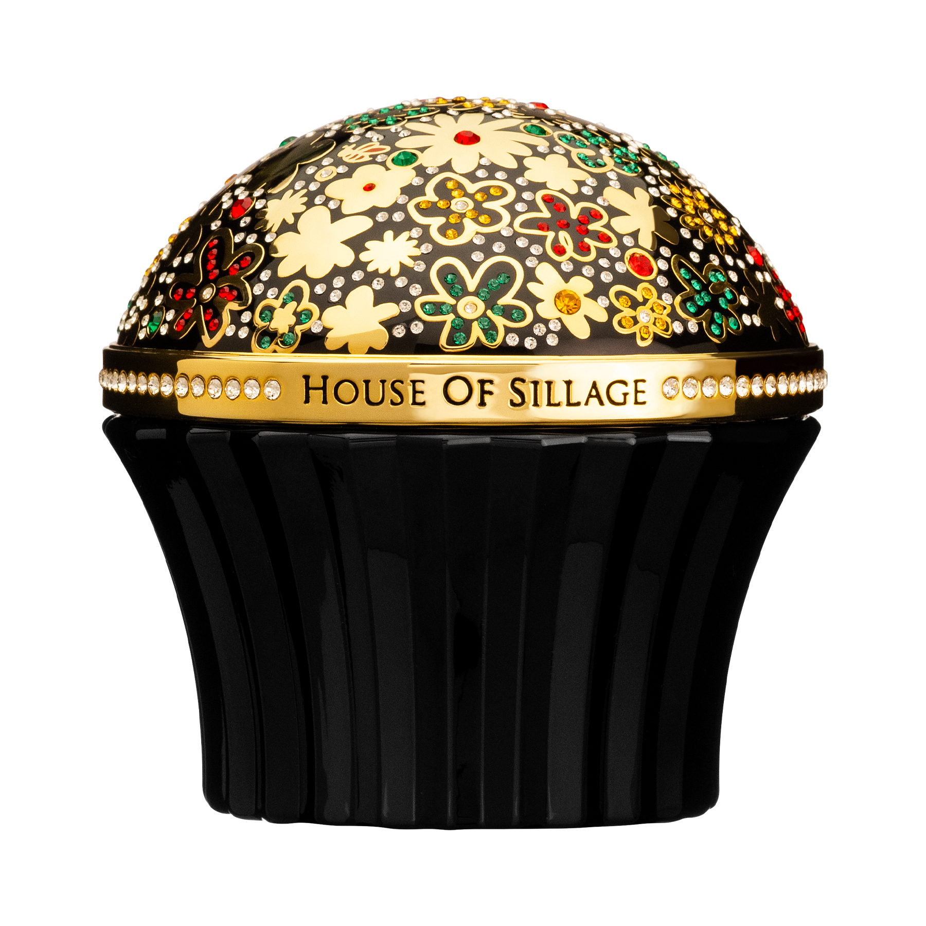 Sensual perfume with gold and Swarovski crystal