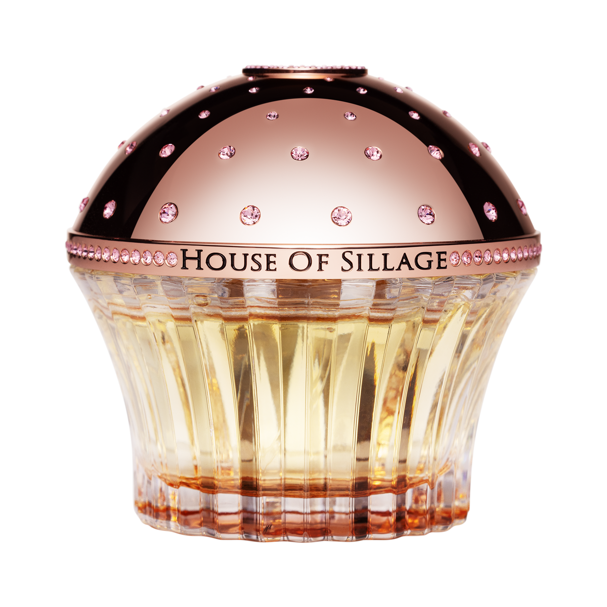 Citrus fresh perfume with rose gold crystals