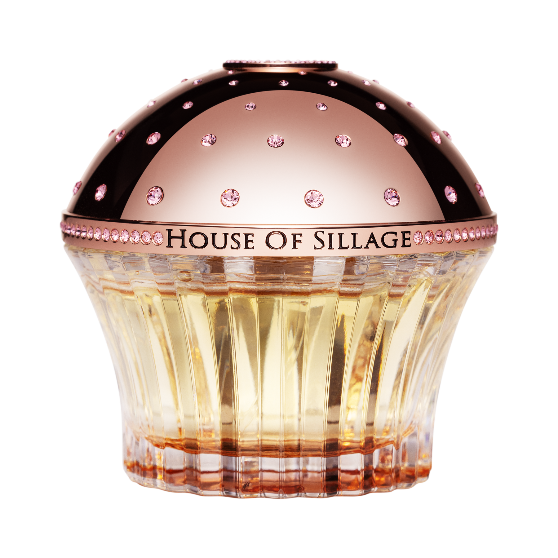 Citrus fresh perfume with rose gold crystals