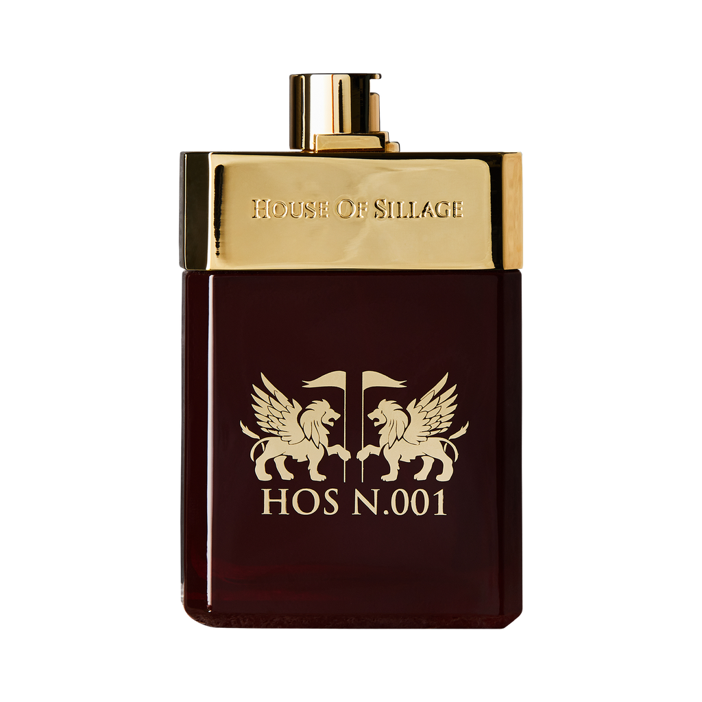 House of Sillage fragrance N001 in red and golden bottle