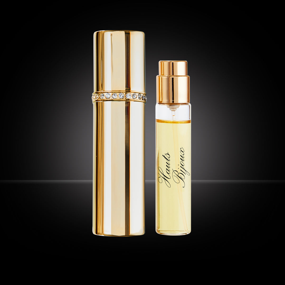 Hauts Bijoux Classic Gold Travel Spray Case & Refill