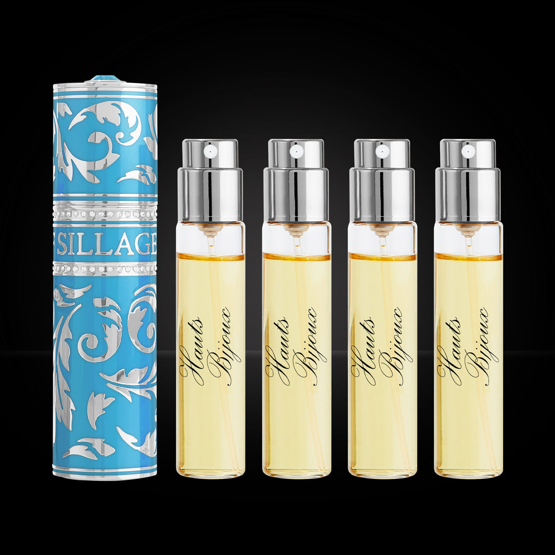 Arabesque Collection Aquamarine Parfum Travel Spray Set | House of Sillage Luxury Fragrance Hauts Bijoux